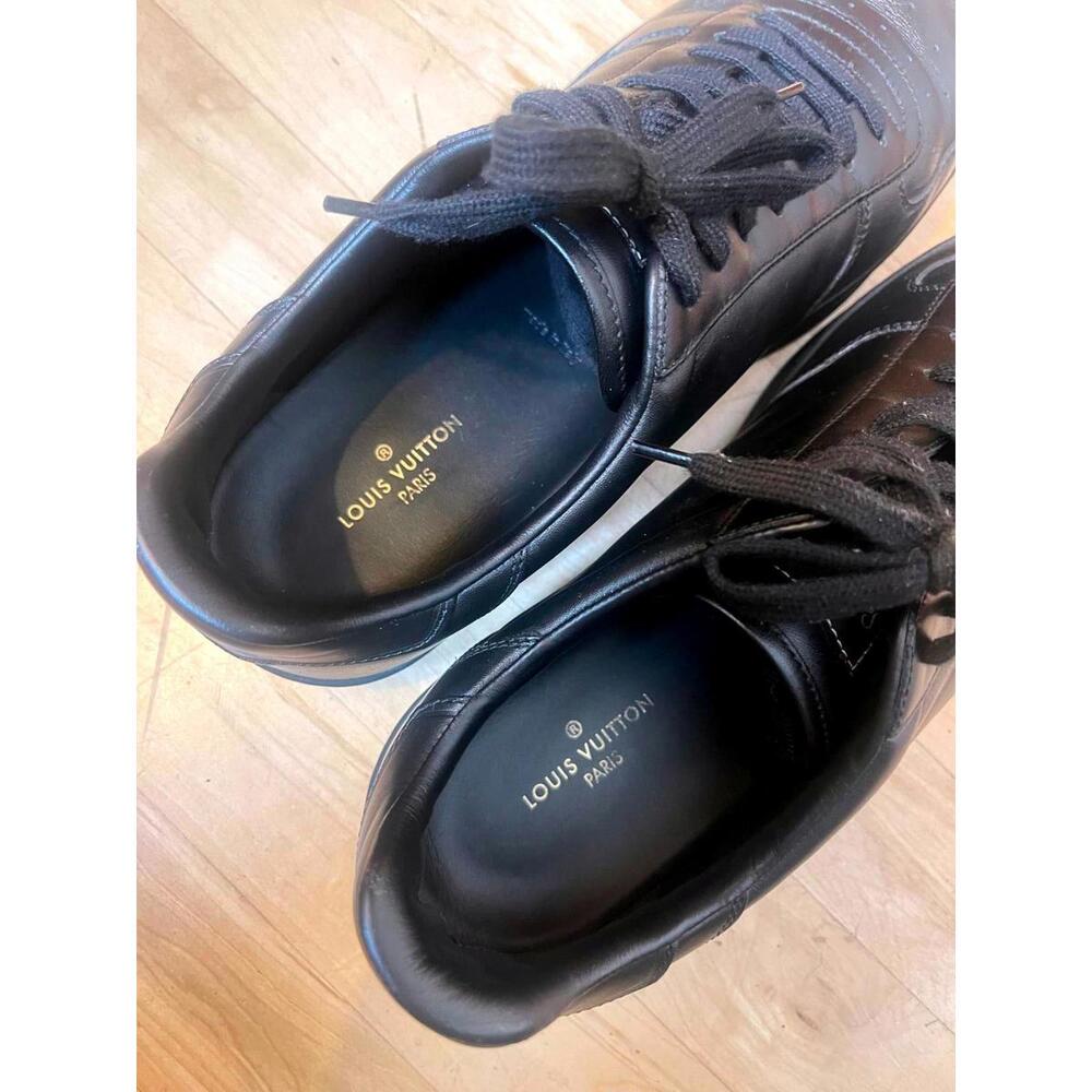 Louis Vuitton Leather "Rivoli" Sneaker 10 US Men Low Top Lace Up Black Black - Picture 5 of 7